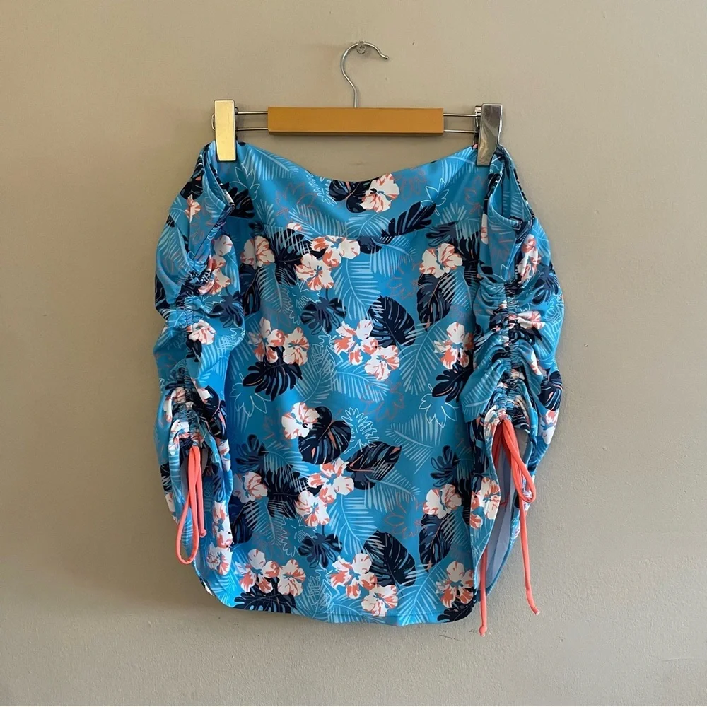 4/$20➡️  ACX Blue & Orange Hawaiian Floral Swim Skort – Plus Size 3X - Picture 8 of 14